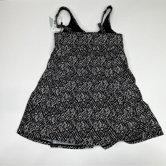 Swim Solutions Bow Front Swim dress black white - 8 - Picture 8 of 15